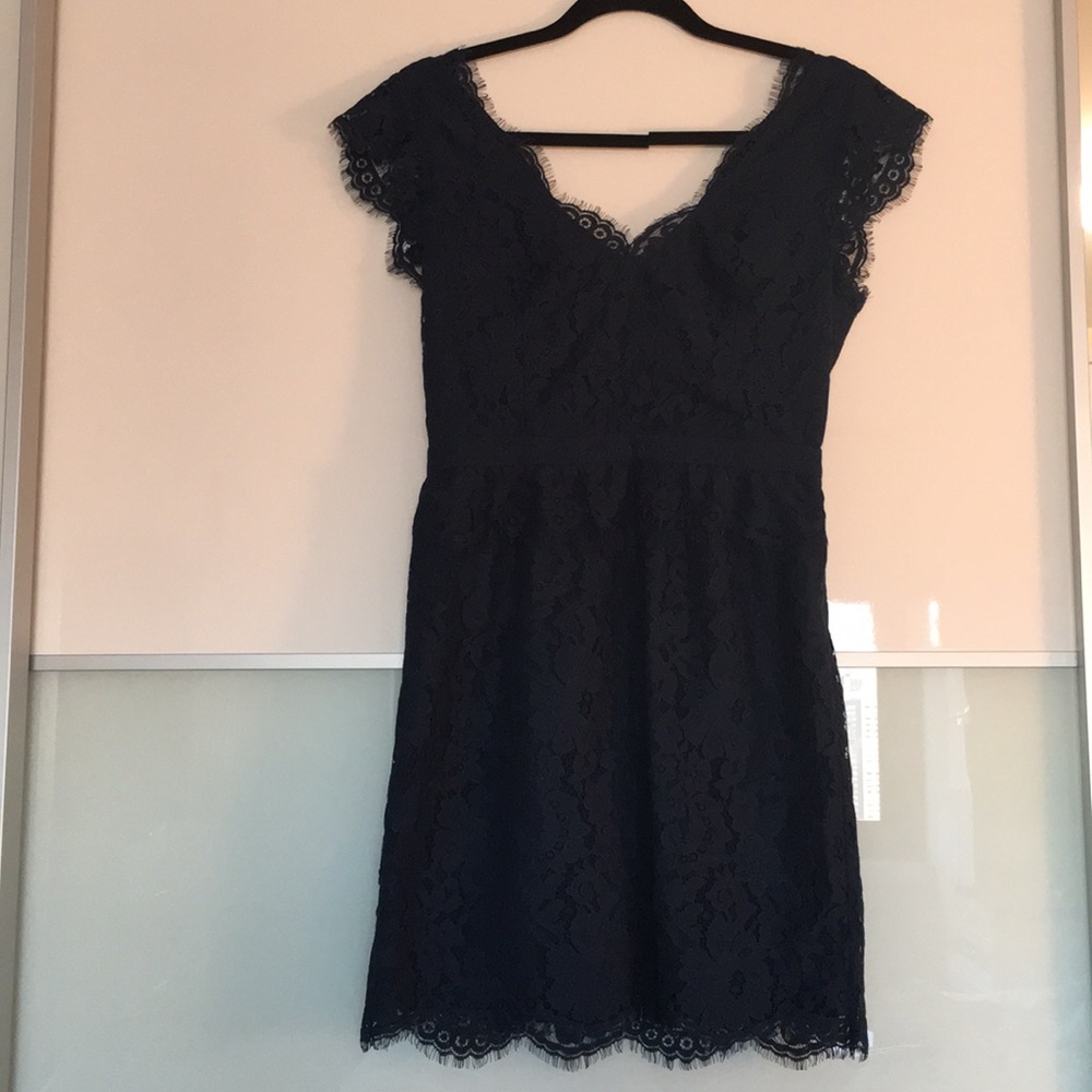 Joir navy lace peplum dress